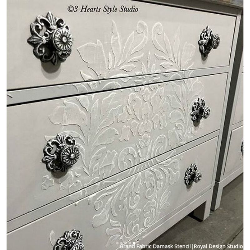 Casa si Gradina - Decoratiuni - DIY - Sabloane decorative pereti - Sablon Perete vopsire, tencuiala dimensiune 900x600 x mm grosime 0,7mm Grand Fabric Damask model MXSP7512 - Infinity.ro