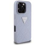 Laptop, Telefoane si Tablete - Telefoane mobile si accesorii - Accesorii Telefoane - Huse telefoane - Husa pentru iPhone 16 Pro Max - Guess Leather Hot Stamp 4G Pattern Triangle Metal Logo (GUHCP16XPGP4STRU) - Light Purple - Infinity.ro