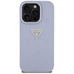 Laptop, Telefoane si Tablete - Telefoane mobile si accesorii - Accesorii Telefoane - Huse telefoane - Husa pentru iPhone 16 Pro Max - Guess Leather Hot Stamp 4G Pattern Triangle Metal Logo (GUHCP16XPGP4STRU) - Light Purple - Infinity.ro