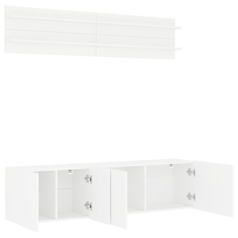Casa si Gradina - Mobilier - Comode si corpuri - Comode - Unitati TV de perete, 6 piese, alb, lemn prelucrat - Infinity.ro