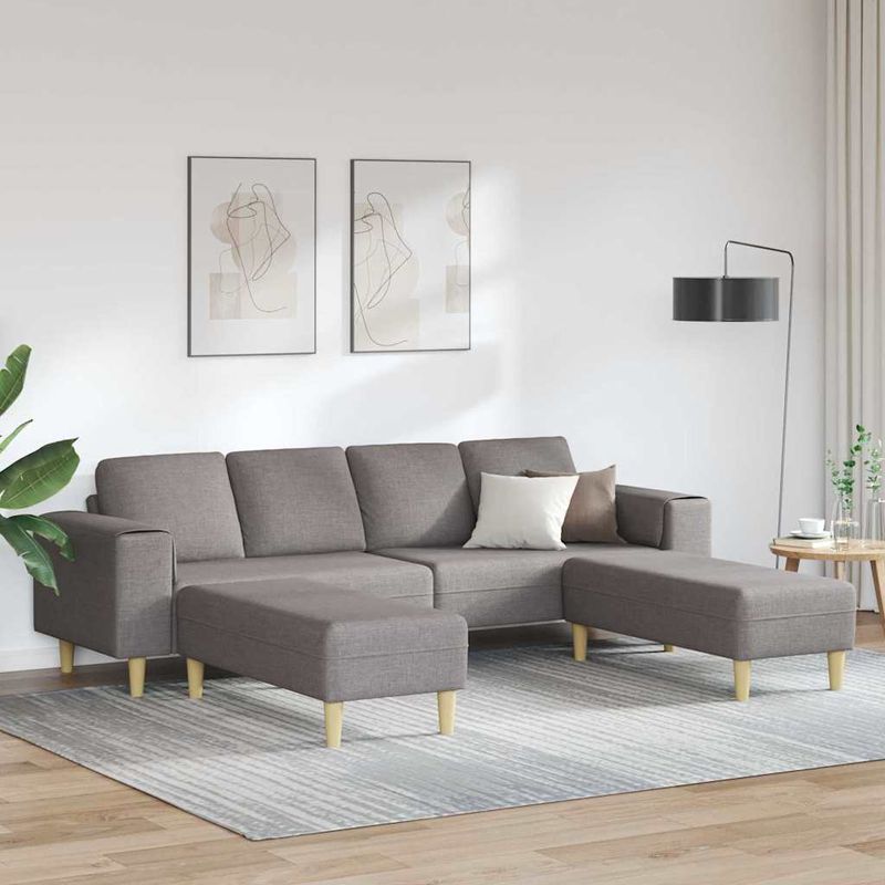 Casa si Gradina - Mobilier - Canapele si coltare - Canapele - Set de canapea 3 pcs Gri taupe tesatura - Infinity.ro