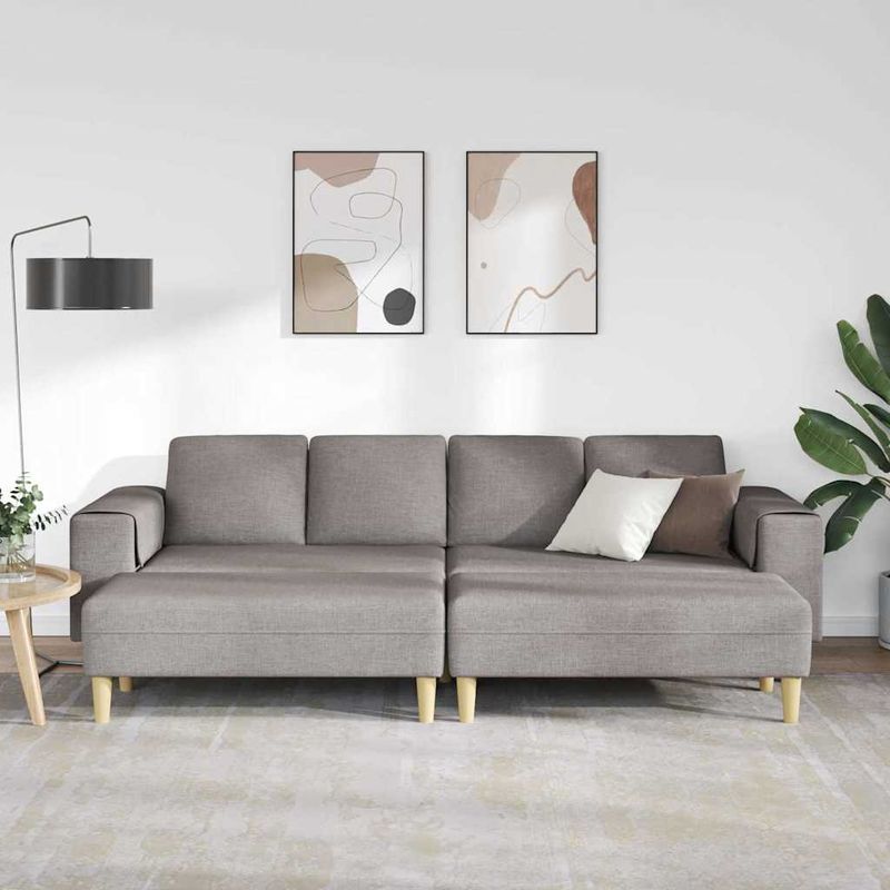 Casa si Gradina - Mobilier - Canapele si coltare - Canapele - Set de canapea 3 pcs Gri taupe tesatura - Infinity.ro