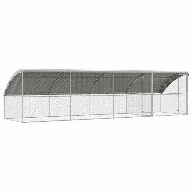 Petshop - Accesorii petshop - Culcusuri si custi - Custi interior si exterior - Cusca pentru pui Argintiu 800 x 200 x 198.5 cm Otel galvanizat - Infinity.ro