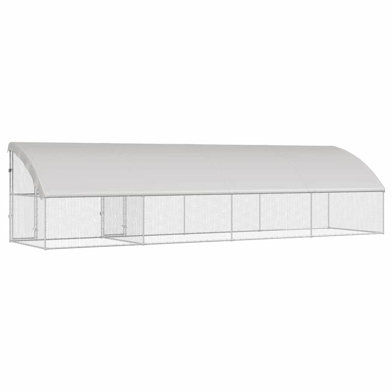 Petshop - Accesorii petshop - Culcusuri si custi - Custi interior si exterior - Cusca pentru pui Argintiu 800 x 200 x 198.5 cm Otel galvanizat - Infinity.ro