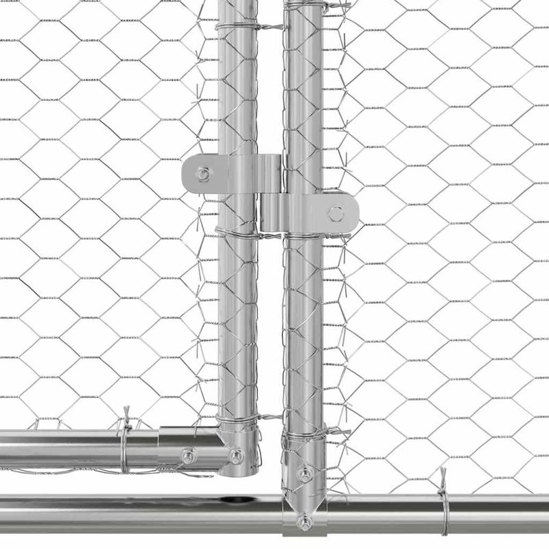 Petshop - Accesorii petshop - Culcusuri si custi - Custi interior si exterior - Cusca pentru pui Argintiu 800 x 200 x 198.5 cm Otel galvanizat - Infinity.ro