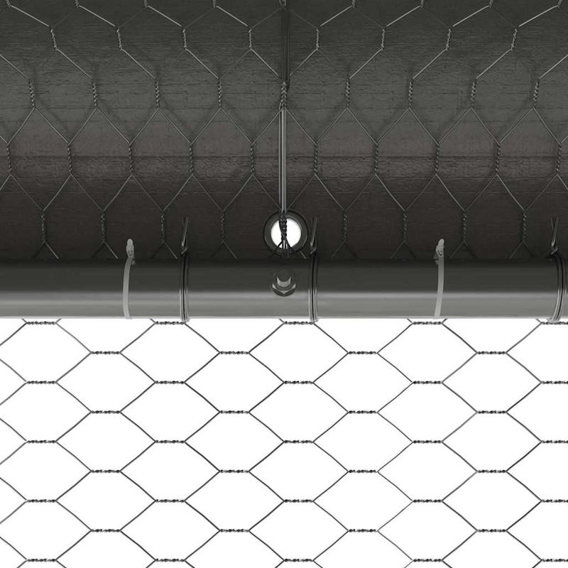 Petshop - Accesorii petshop - Culcusuri si custi - Custi interior si exterior - Cusca pentru pui Argintiu 800 x 200 x 198.5 cm Otel galvanizat - Infinity.ro