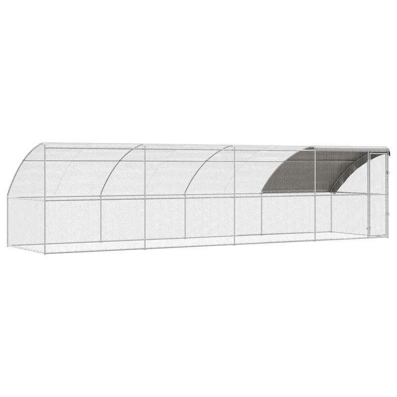 Petshop - Accesorii petshop - Culcusuri si custi - Custi interior si exterior - Cusca pentru pui Argintiu 800 x 200 x 198.5 cm Otel galvanizat - Infinity.ro