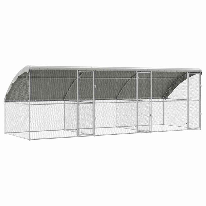 Petshop - Accesorii petshop - Culcusuri si custi - Custi interior si exterior - Cusca pentru pui Argintiu 600 x 200 x 198.5 cm Otel galvanizat - Infinity.ro