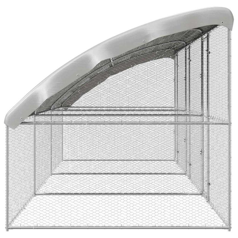 Petshop - Accesorii petshop - Culcusuri si custi - Custi interior si exterior - Cusca pentru pui Argintiu 600 x 200 x 198.5 cm Otel galvanizat - Infinity.ro