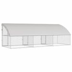 Petshop - Accesorii petshop - Culcusuri si custi - Custi interior si exterior - Cusca pentru pui Argintiu 600 x 200 x 198.5 cm Otel galvanizat - Infinity.ro