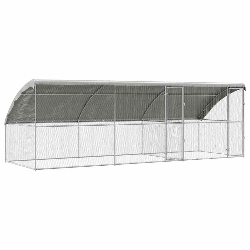 Petshop - Accesorii petshop - Culcusuri si custi - Custi interior si exterior - Cusca pentru pui Argintiu 600 x 200 x 198.5 cm Otel galvanizat - Infinity.ro
