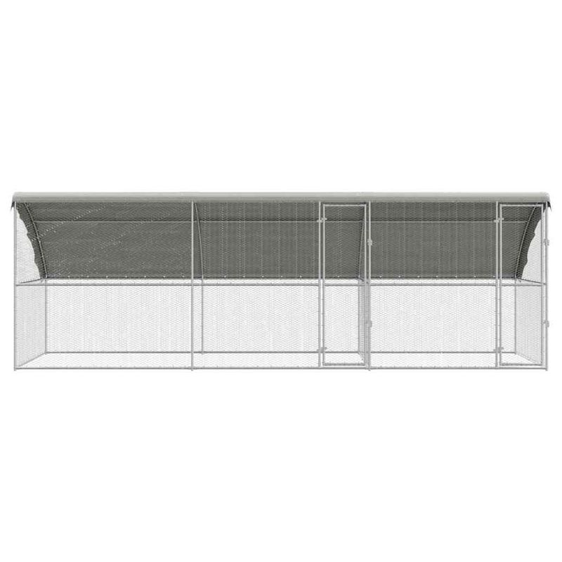 Petshop - Accesorii petshop - Culcusuri si custi - Custi interior si exterior - Cusca pentru pui Argintiu 600 x 200 x 198.5 cm Otel galvanizat - Infinity.ro