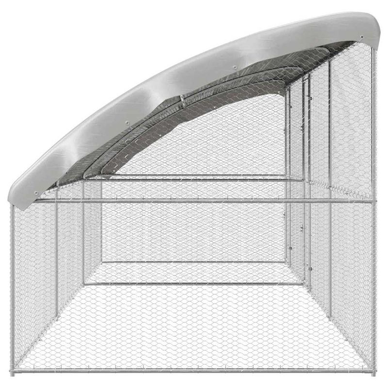 Petshop - Accesorii petshop - Culcusuri si custi - Custi interior si exterior - Cusca pentru pui Argintiu 600 x 200 x 198.5 cm Otel galvanizat - Infinity.ro