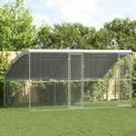 Petshop - Accesorii petshop - Culcusuri si custi - Custi interior si exterior - Cusca pentru pui Argintiu 400 x 200 x 198.5 cm Otel galvanizat - Infinity.ro