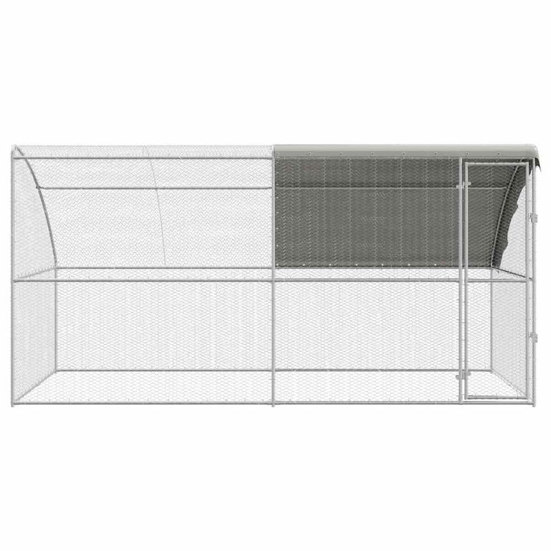 Petshop - Accesorii petshop - Culcusuri si custi - Custi interior si exterior - Cusca pentru pui Argintiu 400 x 200 x 198.5 cm Otel galvanizat - Infinity.ro