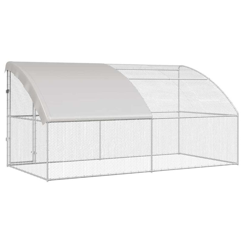 Petshop - Accesorii petshop - Culcusuri si custi - Custi interior si exterior - Cusca pentru pui Argintiu 400 x 200 x 198.5 cm Otel galvanizat - Infinity.ro