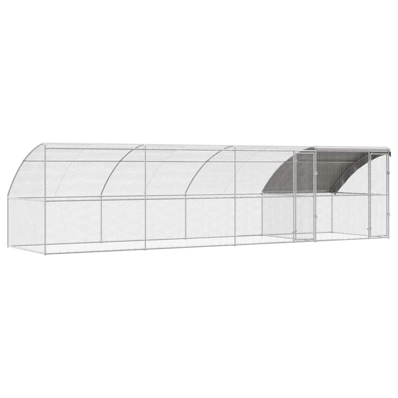 Petshop - Accesorii petshop - Culcusuri si custi - Custi interior si exterior - Cusca pentru pui Argintiu 800 x 200 x 198.5 cm Otel galvanizat - Infinity.ro