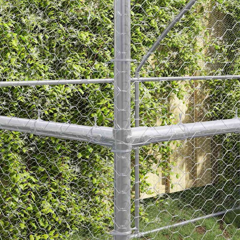 Petshop - Accesorii petshop - Culcusuri si custi - Custi interior si exterior - Cusca pentru pui Argintiu 800 x 200 x 198.5 cm Otel galvanizat - Infinity.ro