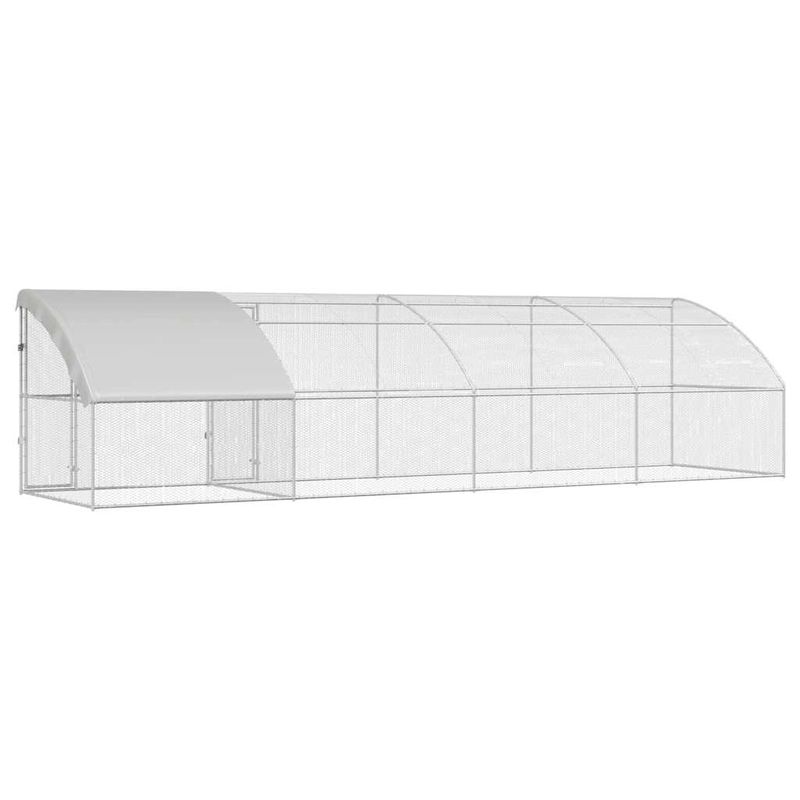 Petshop - Accesorii petshop - Culcusuri si custi - Custi interior si exterior - Cusca pentru pui Argintiu 800 x 200 x 198.5 cm Otel galvanizat - Infinity.ro