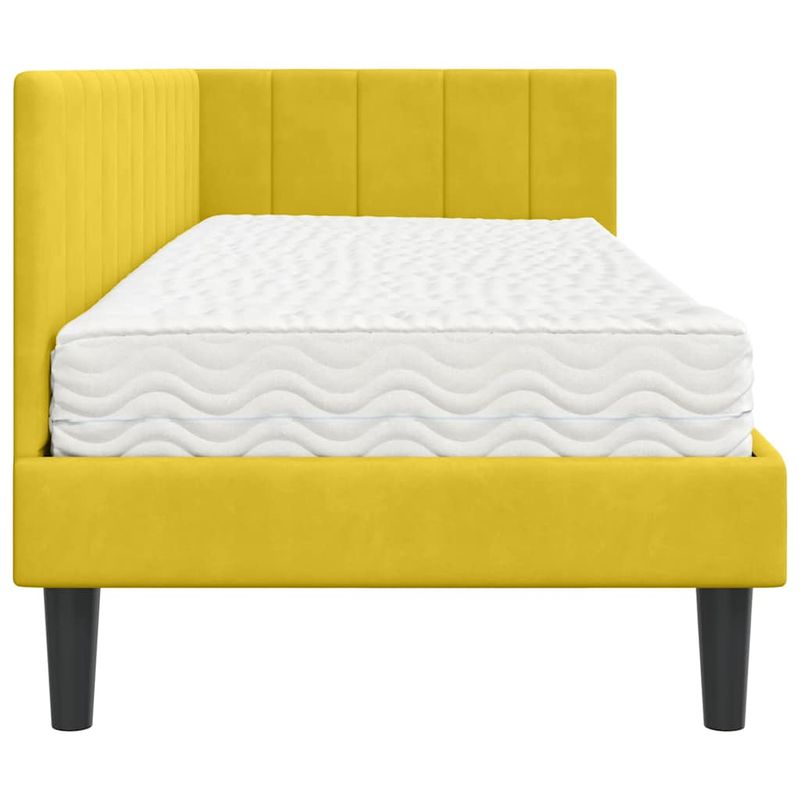 Casa si Gradina - Mobilier - Paturi si accesorii - Paturi - Cadru de pat coltar cu saltea Galben 80 x 200 cm Catifea - Infinity.ro