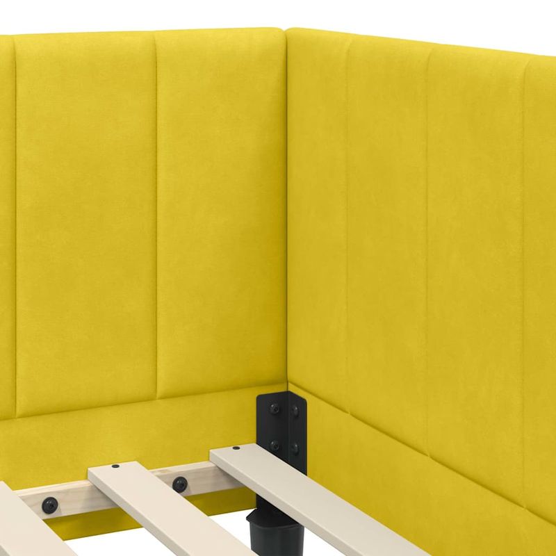 Casa si Gradina - Mobilier - Paturi si accesorii - Paturi - Cadru de pat coltar cu saltea Galben 80 x 200 cm Catifea - Infinity.ro