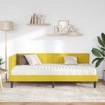 Casa si Gradina - Mobilier - Paturi si accesorii - Paturi - Cadru de pat coltar cu saltea Galben 100 x 200 cm Catifea - Infinity.ro