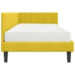 Casa si Gradina - Mobilier - Paturi si accesorii - Paturi - Cadru de pat coltar cu saltea Galben 100 x 200 cm Catifea - Infinity.ro