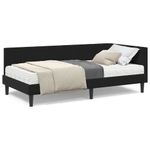 Casa si Gradina - Mobilier - Paturi si accesorii - Paturi - Cadru de pat coltar cu saltea Negru 90 x 200 cm Catifea - Infinity.ro