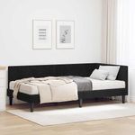 Casa si Gradina - Mobilier - Paturi si accesorii - Paturi - Cadru de pat coltar cu saltea Negru 90 x 200 cm Catifea - Infinity.ro