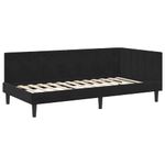 Casa si Gradina - Mobilier - Paturi si accesorii - Paturi - Cadru de pat coltar cu saltea Negru 90 x 200 cm Catifea - Infinity.ro