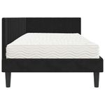 Casa si Gradina - Mobilier - Paturi si accesorii - Paturi - Cadru de pat coltar cu saltea Negru 90 x 200 cm Catifea - Infinity.ro