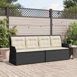 Casa si Gradina - Gradina si terasa - Mobilier exterior - Bancute de gradina - Banca de gradina cu perna Negru Rattan poli - Infinity.ro