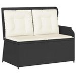 Casa si Gradina - Gradina si terasa - Mobilier exterior - Bancute de gradina - Banca de gradina cu perna Negru Rattan poli - Infinity.ro