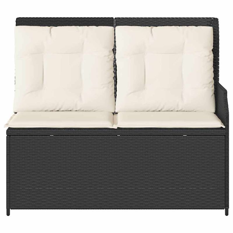 Casa si Gradina - Gradina si terasa - Mobilier exterior - Bancute de gradina - Banca de gradina cu perna Negru Rattan poli - Infinity.ro