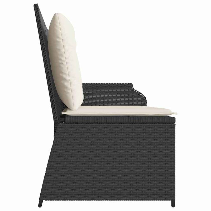 Casa si Gradina - Gradina si terasa - Mobilier exterior - Bancute de gradina - Banca de gradina cu perna Negru Rattan poli - Infinity.ro
