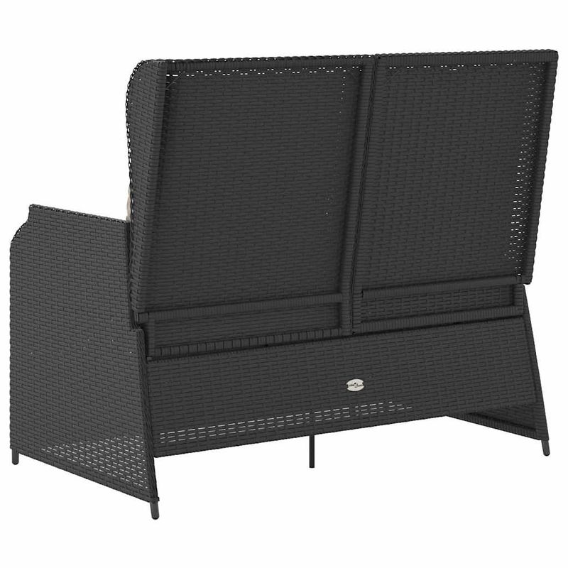 Casa si Gradina - Gradina si terasa - Mobilier exterior - Bancute de gradina - Banca de gradina cu perna Negru Rattan poli - Infinity.ro