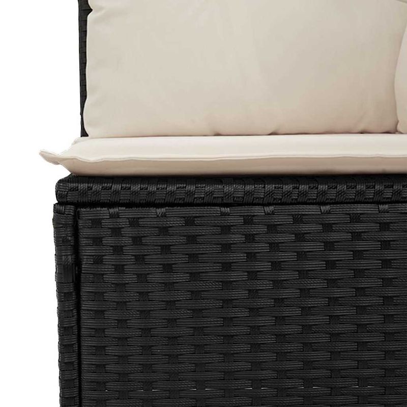 Casa si Gradina - Gradina si terasa - Mobilier exterior - Bancute de gradina - Banca de gradina cu perna Negru Rattan poli - Infinity.ro