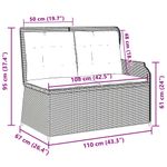 Casa si Gradina - Gradina si terasa - Mobilier exterior - Bancute de gradina - Banca de gradina cu perna Negru Rattan poli - Infinity.ro