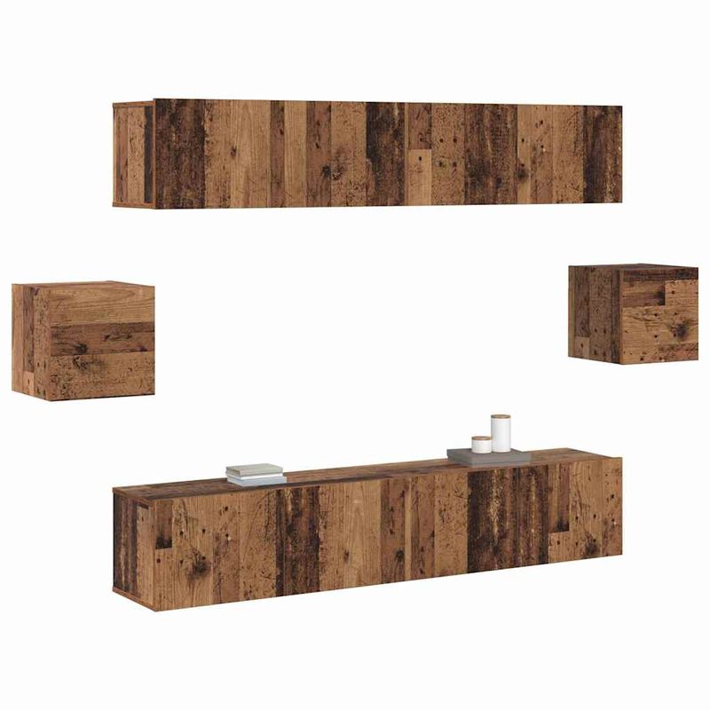 Casa si Gradina - Mobilier - Seturi de mobilier - Seturi living - Set de 6 Piese pentru Cabinet TV din Lemn Vechi - Infinity.ro