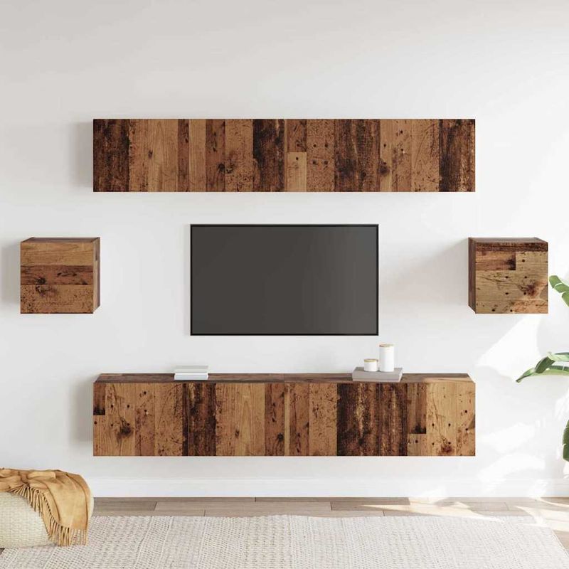 Casa si Gradina - Mobilier - Seturi de mobilier - Seturi living - Set de 6 Piese pentru Cabinet TV din Lemn Vechi - Infinity.ro