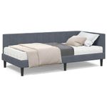 Casa si Gradina - Mobilier - Paturi si accesorii - Paturi - Cadru de pat coltar cu saltea Gri inchis 100 x 200 cm Catifea - Infinity.ro