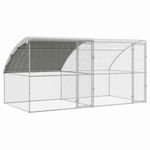 Petshop - Accesorii petshop - Culcusuri si custi - Custi interior si exterior - Cusca pentru pui Argintiu 400 x 200 x 198.5 cm Otel galvanizat - Infinity.ro