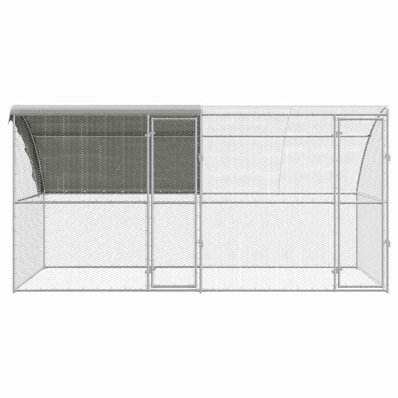 Petshop - Accesorii petshop - Culcusuri si custi - Custi interior si exterior - Cusca pentru pui Argintiu 400 x 200 x 198.5 cm Otel galvanizat - Infinity.ro