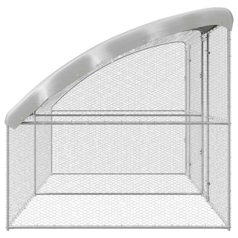 Petshop - Accesorii petshop - Culcusuri si custi - Custi interior si exterior - Cusca pentru pui Argintiu 400 x 200 x 198.5 cm Otel galvanizat - Infinity.ro