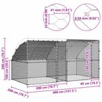 Petshop - Accesorii petshop - Culcusuri si custi - Custi interior si exterior - Cusca pentru pui Argintiu 400 x 200 x 198.5 cm Otel galvanizat - Infinity.ro