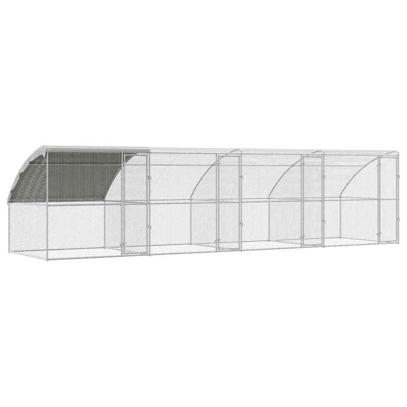 Petshop - Accesorii petshop - Culcusuri si custi - Custi interior si exterior - Cusca pentru pui Argintiu 800 x 200 x 198.5 cm Otel galvanizat - Infinity.ro