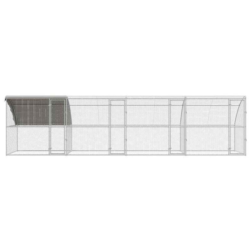 Petshop - Accesorii petshop - Culcusuri si custi - Custi interior si exterior - Cusca pentru pui Argintiu 800 x 200 x 198.5 cm Otel galvanizat - Infinity.ro