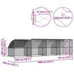 Petshop - Accesorii petshop - Culcusuri si custi - Custi interior si exterior - Cusca pentru pui Argintiu 800 x 200 x 198.5 cm Otel galvanizat - Infinity.ro