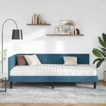 Casa si Gradina - Mobilier - Paturi si accesorii - Paturi - Cadru de pat coltar cu saltea albastru 90 x 190 cm Catifea - Infinity.ro