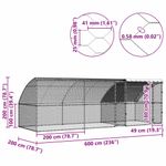 Petshop - Accesorii petshop - Culcusuri si custi - Custi interior si exterior - Cusca pentru pui Argintiu 600 x 200 x 198.5 cm Otel galvanizat - Infinity.ro